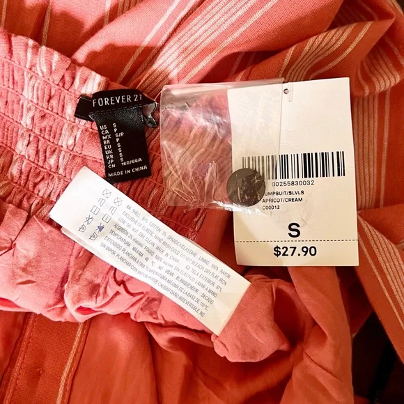 Forever 21 Striped Jumpsuit Size Small NWT - Picture 7 of 11